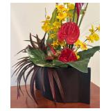 BR1 - Faux Floral Arrangement in Black Planter