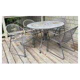 BY - Outdoor Metal Patio Table & 4 Chairs Set