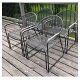 BY - Patio Metal Mesh Chairs (Lot of 4)