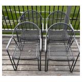 BY - Patio Metal Mesh Chairs (Lot of 4)