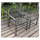 BY - Patio Metal Mesh Chairs (Lot of 4)