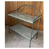 FR - Vintage French Country Style Marble Top Metal Shelf