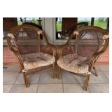 LP - Vintage Mid Century Rattan Caned Lounge Chairs (Lot of 2)