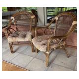 LP - Vintage Mid Century Rattan Caned Lounge Chairs (Lot of 2)