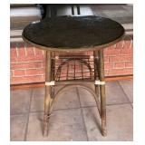 LP - Vintage Mid Century Patio Table With Glass Top