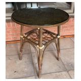 LP - Vintage Mid Century Patio Table With Glass Top