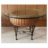 LBR - Vintage Franco Albini Style Rattan Side Tables Set of 2