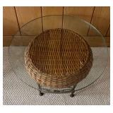 LBR - Vintage Franco Albini Style Rattan Side Tables Set of 2