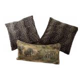 BR1 - Accent Pillow Trio Leopard Print & Wildlife Lumbar