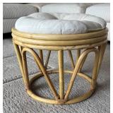 LR - Vintage Rattan Ottoman Stool