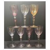 K - Vintage Pastel Stemware Set of 7