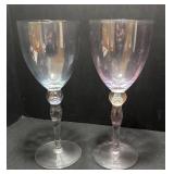 K - Vintage Pastel Stemware Set of 7