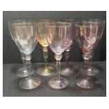 K - Vintage Pastel Stemware Set of 7