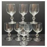 K - Bohemia Claudia Crystal Stemware (Lot of 8)