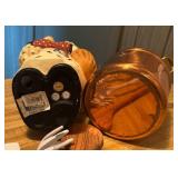 LLR - Kitchen Cow Utensil Holder Copper Bin & Utensils