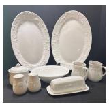 K - Gibson Embossed Fruit Dinnerware Set (Lot of 8)