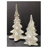 FR - Glass Christmas Trees (Lot of 2)