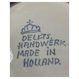 K - Delft Hand Painted Plate 9in Blue & White