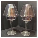 K - Glass Vase and Candle Holder Mixed Lot