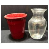 K - Glass Vase and Candle Holder Mixed Lot