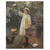 BR1 - Victorian Girl With Birdcage Framed Print
