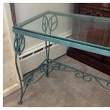 FR - Glass Top Console Table With Metal Frame