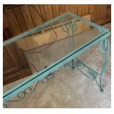 FR - Glass Top Console Table With Metal Frame
