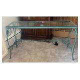 FR - Glass Top Console Table With Metal Frame