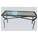 H - Metal Glass Top Console Table