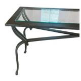 H - Metal Glass Top Console Table