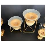 LR - Set of 7 Decorative Gold Candle Holders