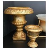 LR - Set of 7 Decorative Gold Candle Holders