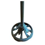 LR - Wrought Iron Torchiere Floor Lamp With Faux Marbled Shade- 70 in