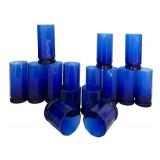 K - Vintage Cobalt Blue Anchor Hocking Essex Tumblers