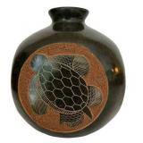 LR - Carved Wood Elephant Tray, Turtle Vase & Giraffe Tray Mixed Lot