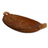 LR - Carved Wood Elephant Tray, Turtle Vase & Giraffe Tray Mixed Lot