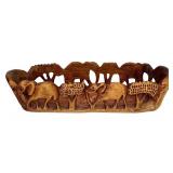 LR - Carved Wood Elephant Tray, Turtle Vase & Giraffe Tray Mixed Lot