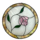 LR - Floral Stained Glass Round Suncatcher 18"