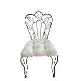 LR - Pair of Floral Metal Chairs With Cushions