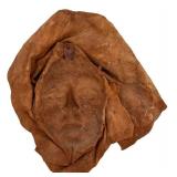 LR - Handmade Leather Wall Hanging Face Sculpture