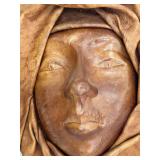 LR - Handmade Leather Wall Hanging Face Sculpture