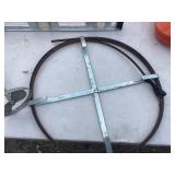Handymans Treasures,  Sewer snake, Levels, mud mixer, 2-24 inch pipe clamps