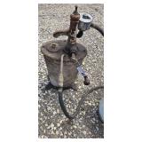 Vintage Oil Dispenser and Coop 5 gal oil can