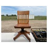 Solid Oak Desk/Chair.