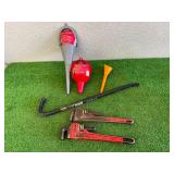 Pipe Wrenches, Funnels & 24" Wrecking Bar
