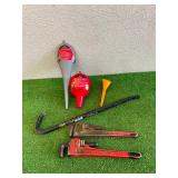 Pipe Wrenches, Funnels & 24" Wrecking Bar