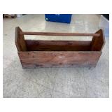Large Vintage Wood Toolbox & Contents