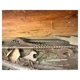Large Vintage Wood Toolbox & Contents