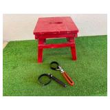 Small Wood Stool & Oil Filter Wrenches