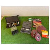 Mixed Lot Tools, Bits, Sanding Discs